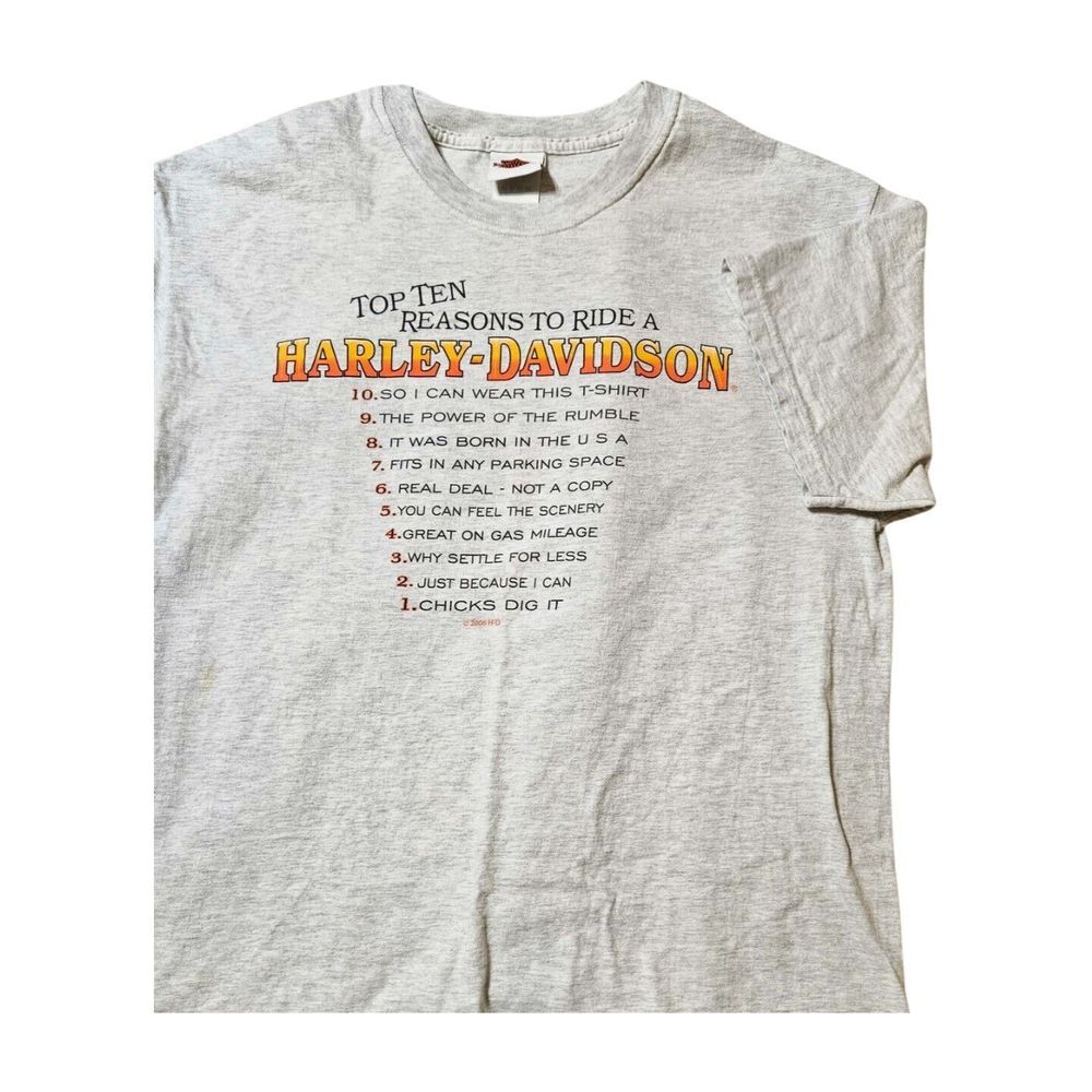 Harley Davidson Top Ten Reasons‎ To Ride A Harley Davidson Bellmore Tee Adult L